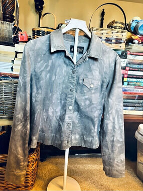 Armani Jeans 711 Gray Abstract Denim Jacket Size 48